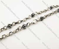 Punk Stainless Steel Pumpkin Ball  Necklace -JN170006