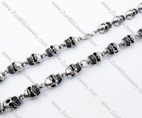 Punk 3D Skull Head Stainless Steel Biker Necklace in 21 inch -JN170019