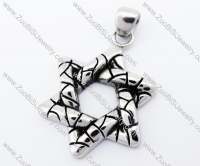 Rough Stainless Steel Hexagram Casting Pendant - JP170218