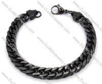 9mm Wide Black Stainless Steel Bracelet - JB200053