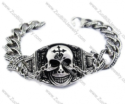 Stainless Steel Nose Chain Skull Bracelet - JB200085