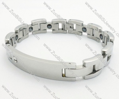 Silver Polished Stainless Steel Magnetic Bracelet JB220019