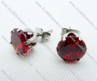 3mm Clear Siam Zircon Stainless Steel earring JE220008