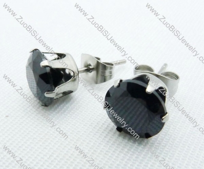 3mm Dark Black Stainless Steel earring JE220010