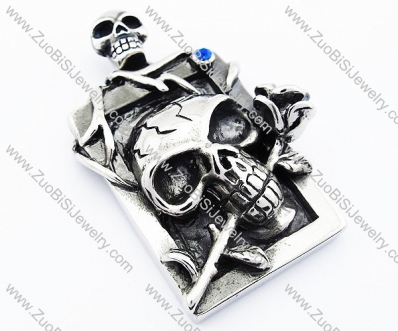 China Rose Stainless Steel Skull pendant - JP300024