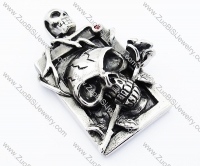 Rose Stainless Steel Skull pendant - JP300025