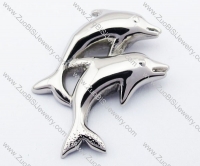 Stainless Steel Double delphis Pendant-JP330010