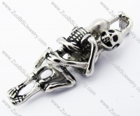 Make Love Skull Pendant in Stainless Steel -JP330093