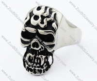 Stainless Steel Fire Skull Ring -JR330016