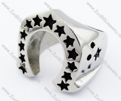 Stainless Steel Horse's Hoof Ring with Stars -JR330020