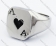 Stainless Steel Poker Black A Ring -JR330032