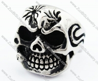 Stainless Steel Skull Ring -JR330059