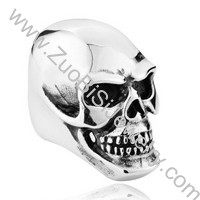 Huge and Very Big Stainless Steel Bareheaded Skull Ring - JR350019