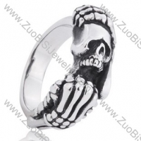 Stainless Steel Skull Ring - JR350043