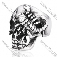 Stainless Steel Scorpion Skull Ring - JR350167