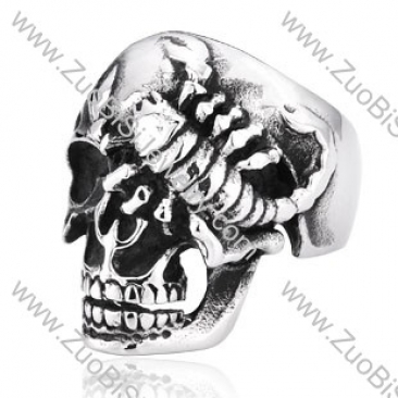 Stainless Steel Scorpion Skull Ring - JR350167