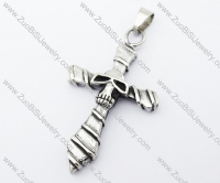 Stainless Steel Skull Cross Pendant - JP370048