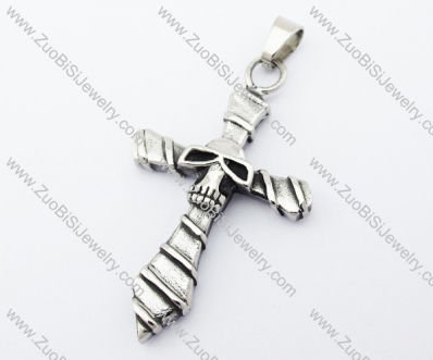 Stainless Steel Skull Cross Pendant - JP370048