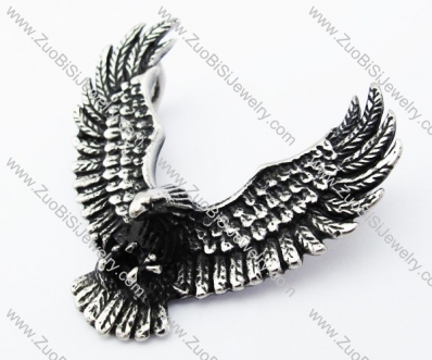 Stainless Steel Silver Hawk Pendant - JP370056