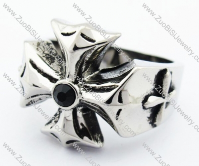 Stainless Steel Cross Ring - JR370058