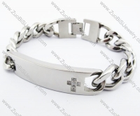 Stainless Steel CNC Cross Tag Bracelet - JB400020