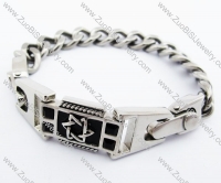 Stainless Steel Unicursal Hexagram Tag Bracelet JB400024