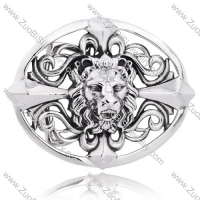 Oval Shaped Titanium Cross Lion Head Buckle For Men's Belt -JZ350008