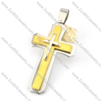 Gold Big Stainless Steel Cross Pendant -p000898