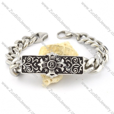 Stainless Steel Cross Tag Bracelet -b000731