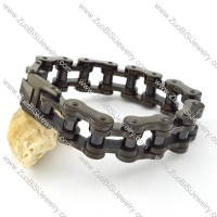 Large Black Stainless Steel Motrocycle Chain Bracelet -b000792