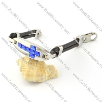 Stainless Steel Blue Cross Bracelet -b000797