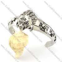 Stainless Steel wild man Skull Bangle -b000860