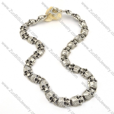 26 Crapy Skull Stainless Steel Necklace for Heavy Mens -n000200