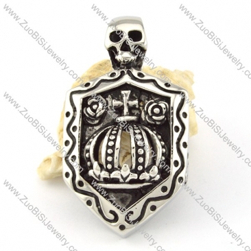 Stainless Steel Crown Skull Pendant -p000616