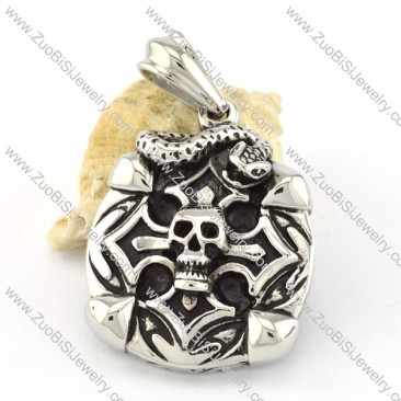 Stainless Steel Skull Tag Pendant -p000617