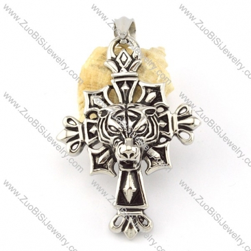 Stainless Steel Tiger Cross Pendant -p000625