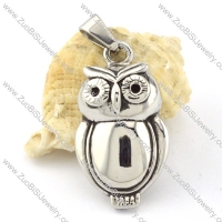 Shiny Stainless Steel Owl Pendant -p000656