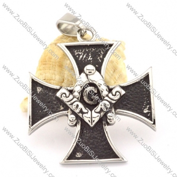 Vintage Stainless Steel Free Mason Cross Pendant -p000672