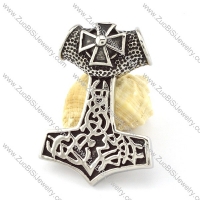 Stainless Steel Cross Hammer of Thor Pendant -p000854