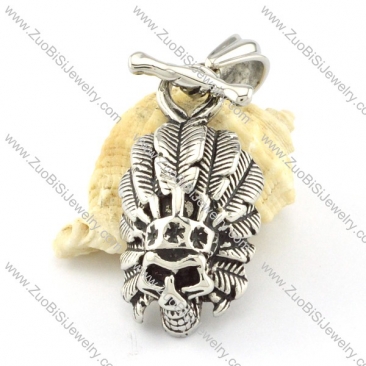 Wild Man stainless steel skull pendants for men -p000877