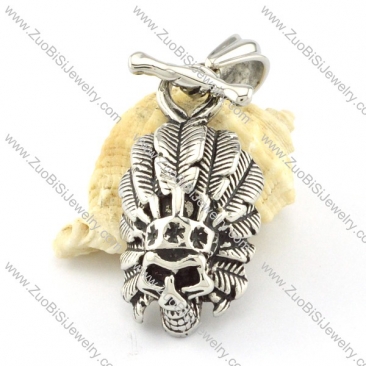 Wild Man stainless steel skull pendants for men -p000877