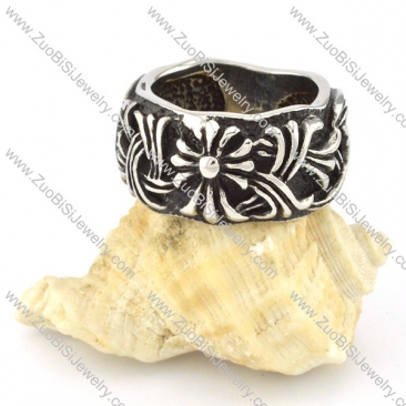 Stainless Steel Cross Ring -r000550