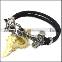 Viking Stainless Steel Wolf and Hammer Bracelets b008807