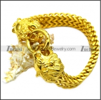 Golden Stainless Steel Lion Heads Bracelets b008821