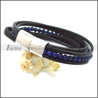 Stainless Steel Leather Bracelet b009807H3