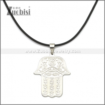 Rubber Necklace W Stainless Steel Clasp n003176HS1