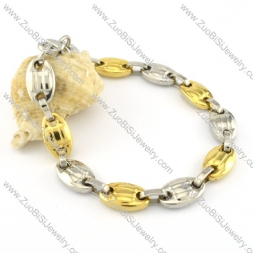 Top Quality 316L Stainless Steel Stamping Beans Shaped Bracelets -b000682
