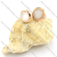 beauteous rose gold finishing 316L white stone Earrings for Women - e000356