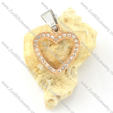 attractive Rose Gold oxidation-resisting steel Heart Pendants - p000491