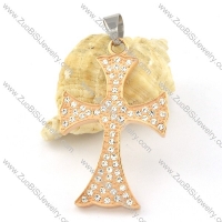 attractive Rose Gold Stainless Steel Cross Pendants - p000508